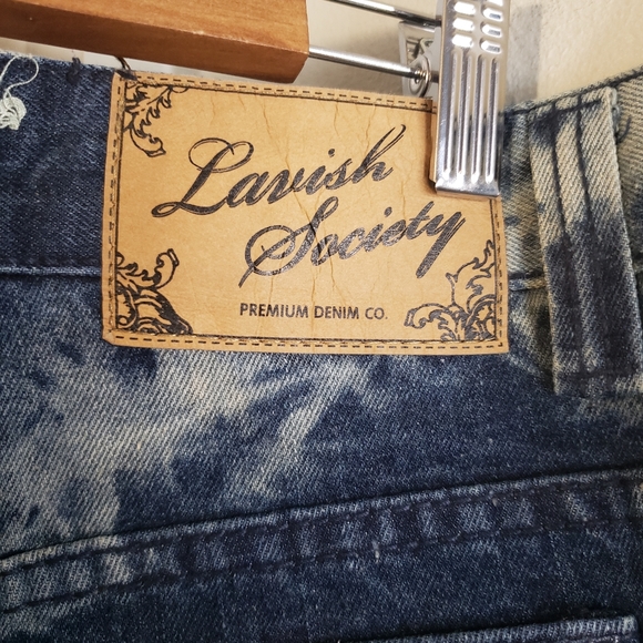 Lavish Society Shorts Lavish Society Big Mens Acid Washed Jean